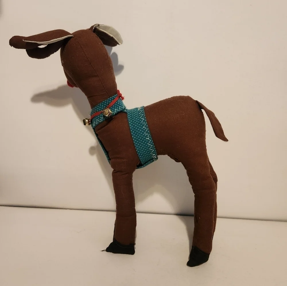 12” Handmade Plush Reindeer Decor Throw Pillow